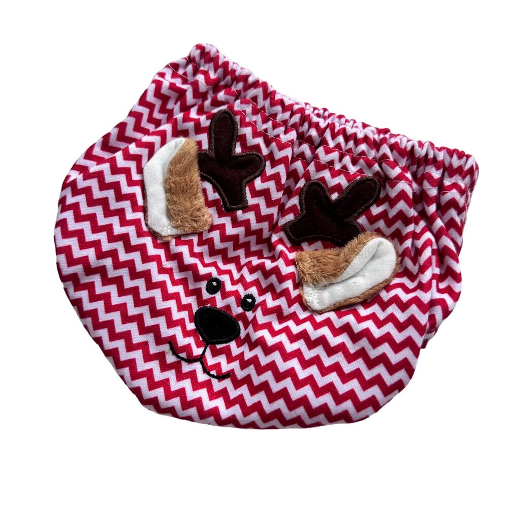 Baby Ganz Red Chevron Reindeer Bloomers 0-6 Months